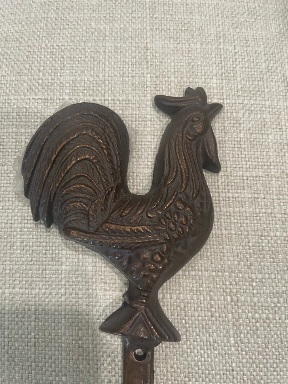 Wrought Iron Rooster Wall Hook in Dark Bronze - Unbranded 7.5”
